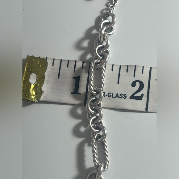 DAVID YURMAN 18K YG & Sterling Silver 925 Cable Chain Heart Charm Bracelet 7" - Picture 13 of 14